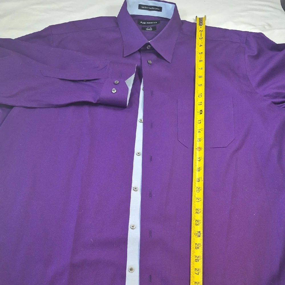 Paul Fredrick Rich Purple Dress Shirt - Picture 4 of 13
